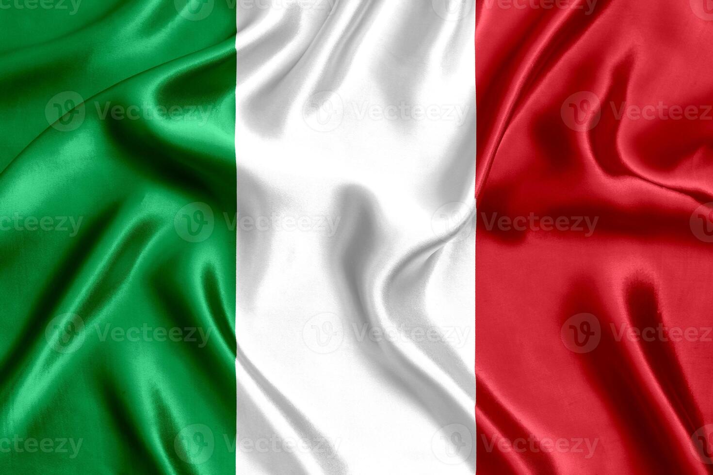Flag of Italy silk close-up photo