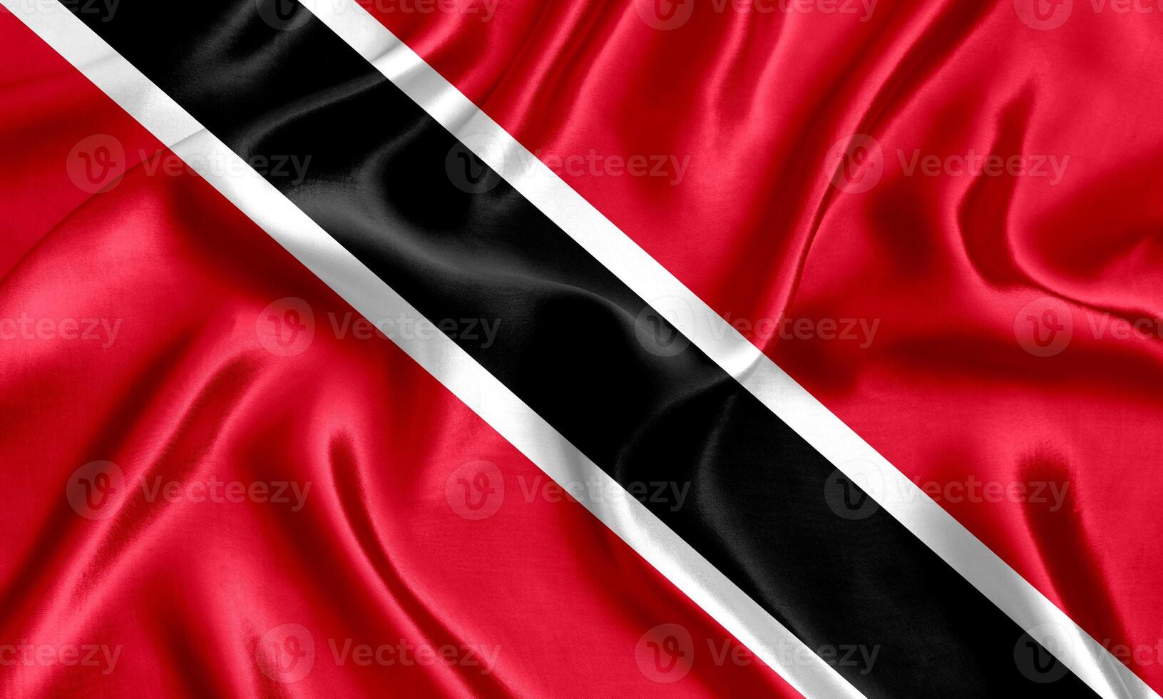 Flag of Trinidad and Tobago silk close-up photo