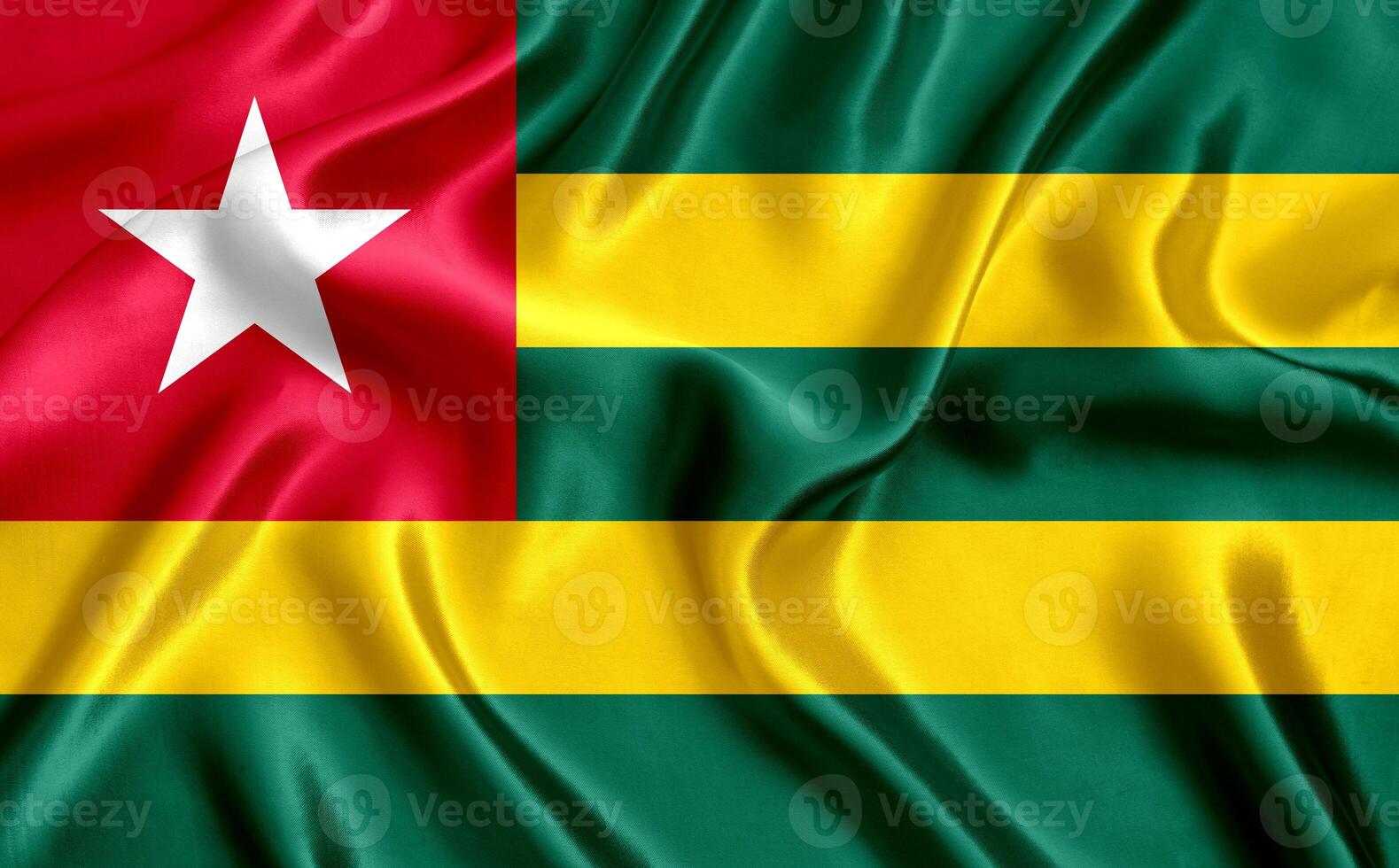 Flag of Togo silk close-up photo