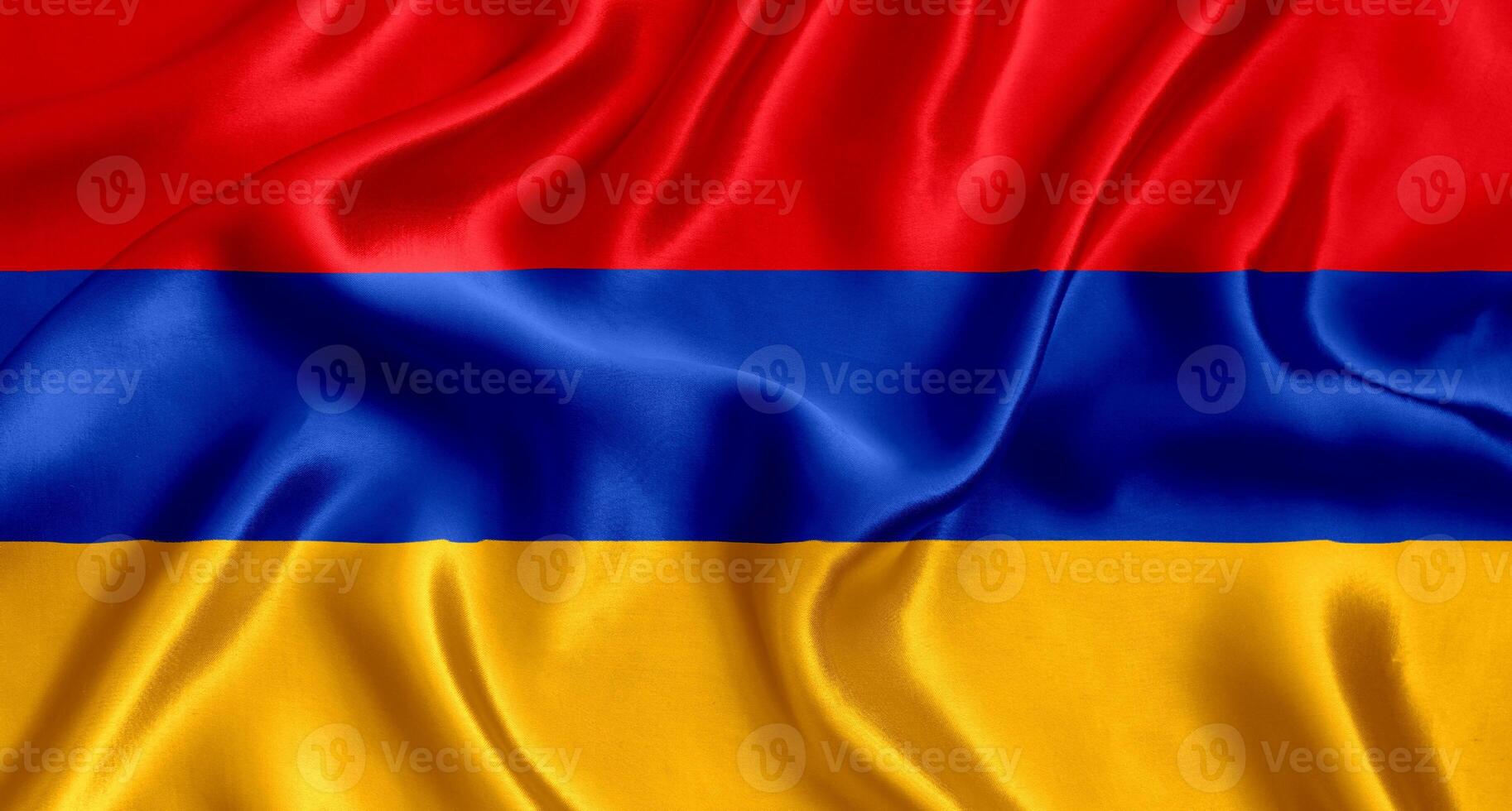 Flag of Armenia silk close-up photo