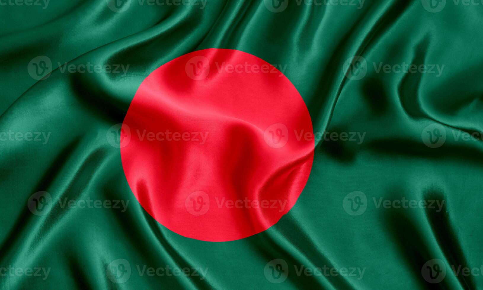 Flag of Bangladesh silk close-up photo
