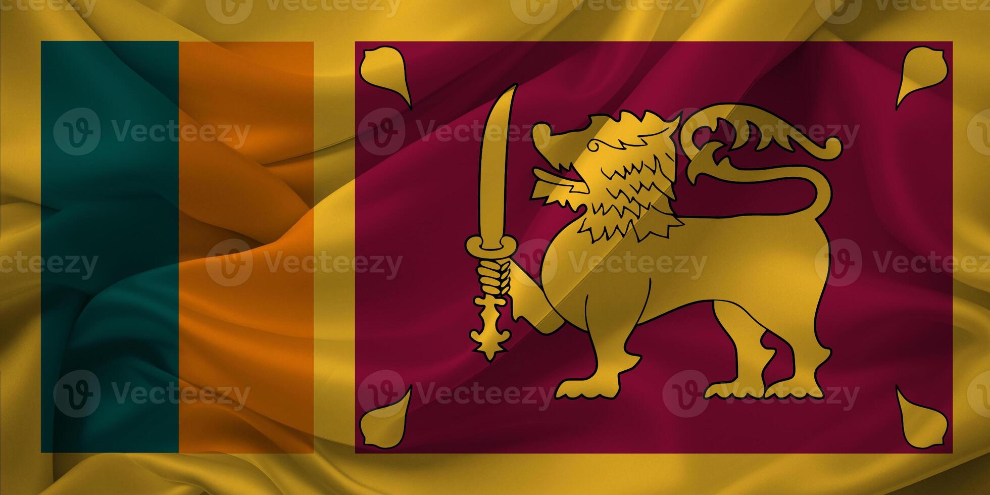 Waving Sri Lankan Flag photo