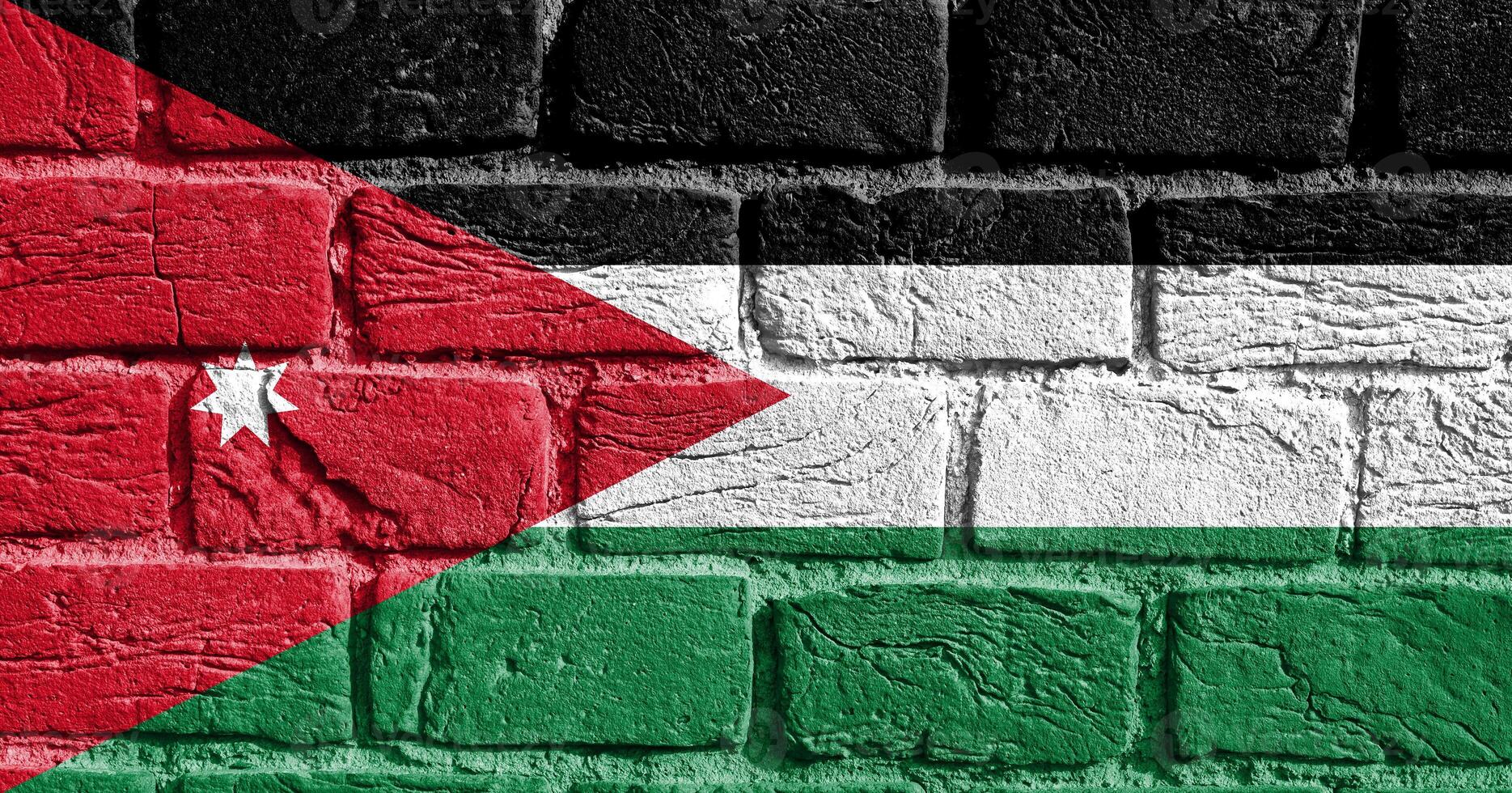 Flag of Jordan on the wall photo