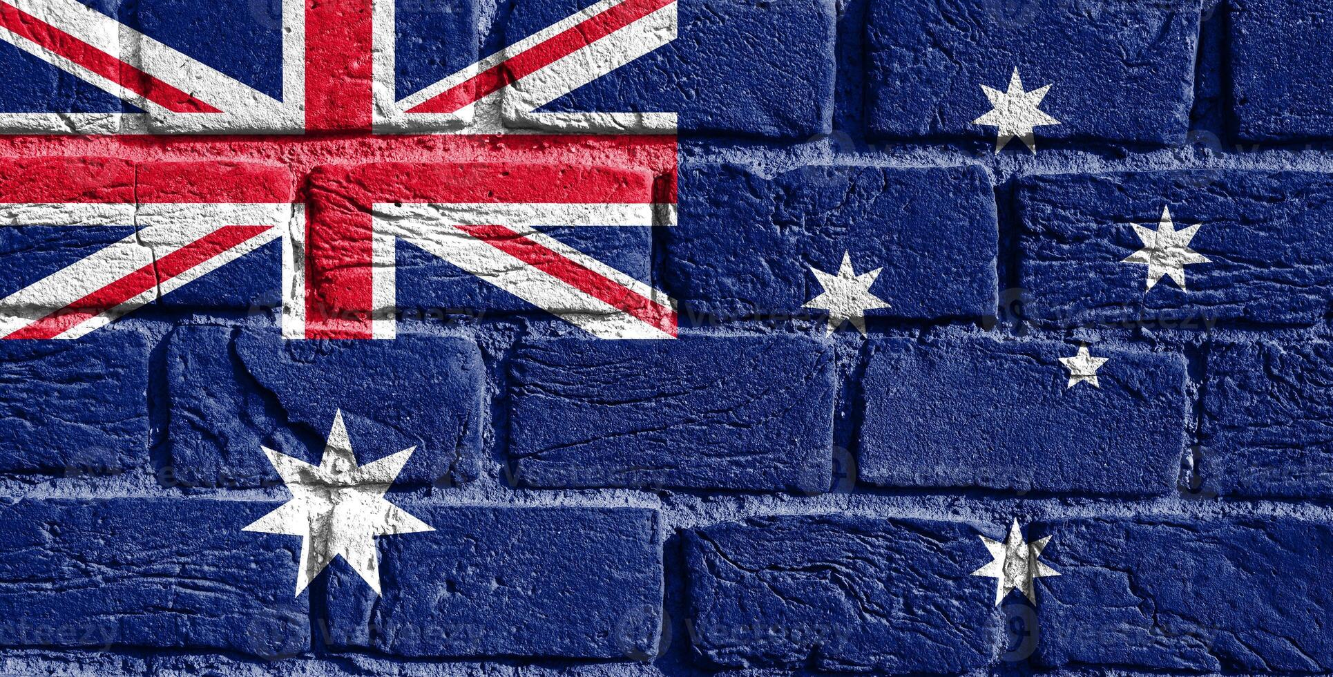 Flag of Australia on the wall photo