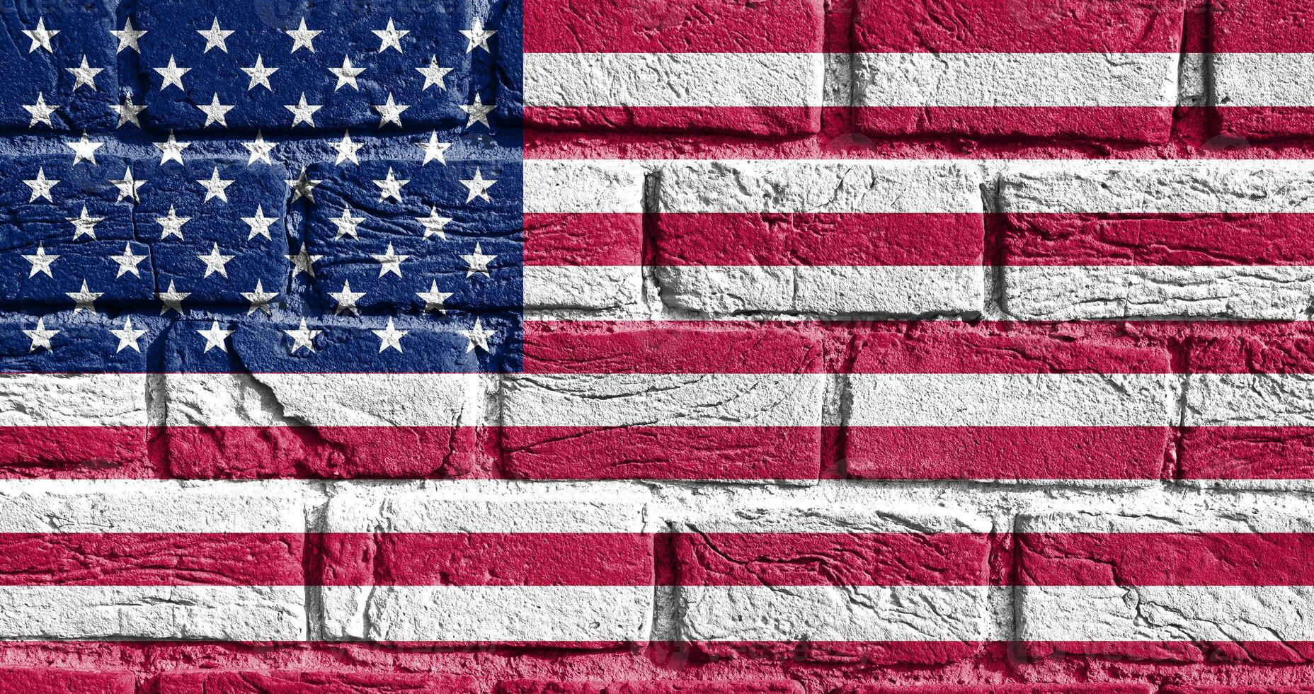 Flag of USA on the wall photo