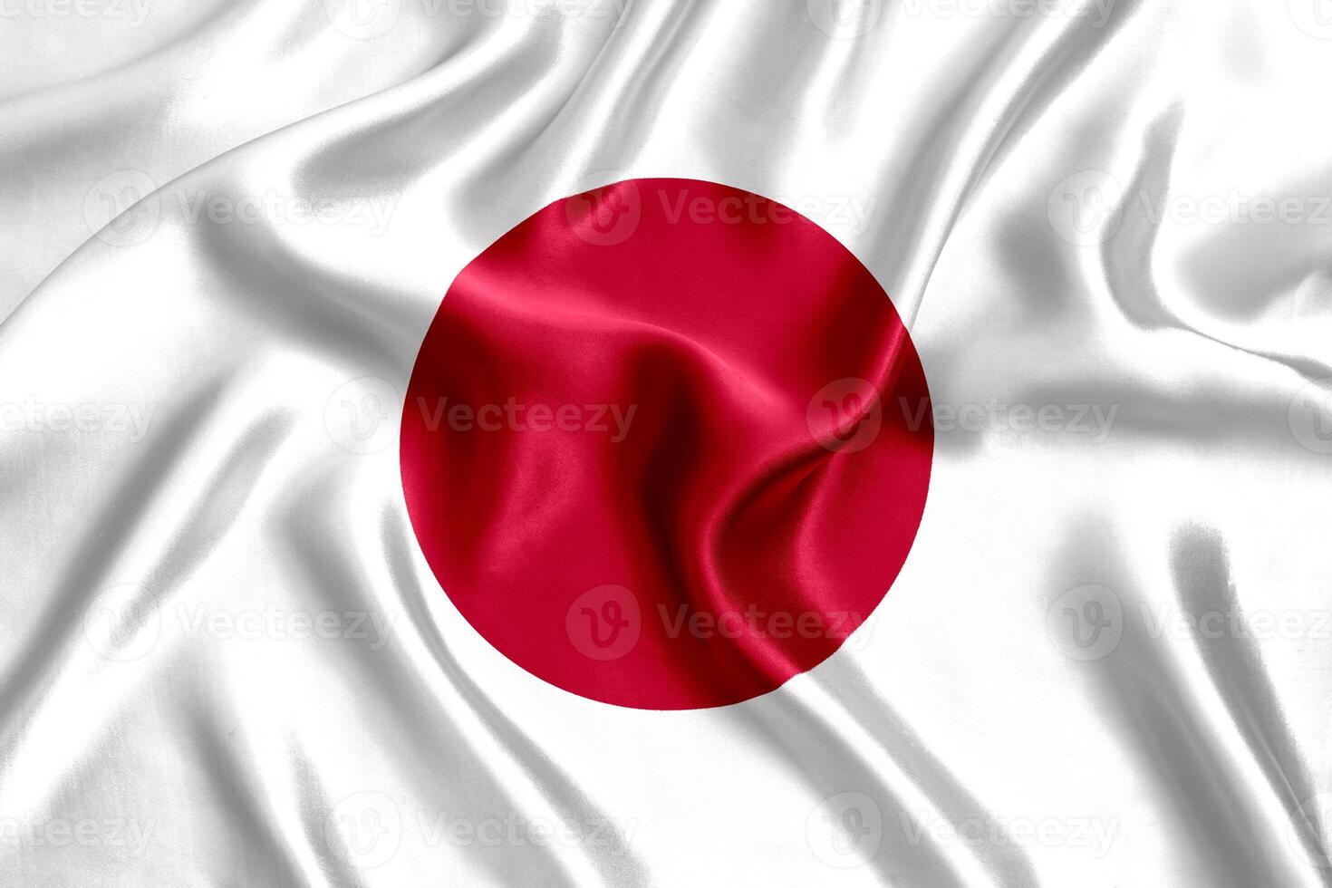 Flag of Japan silk close-up photo