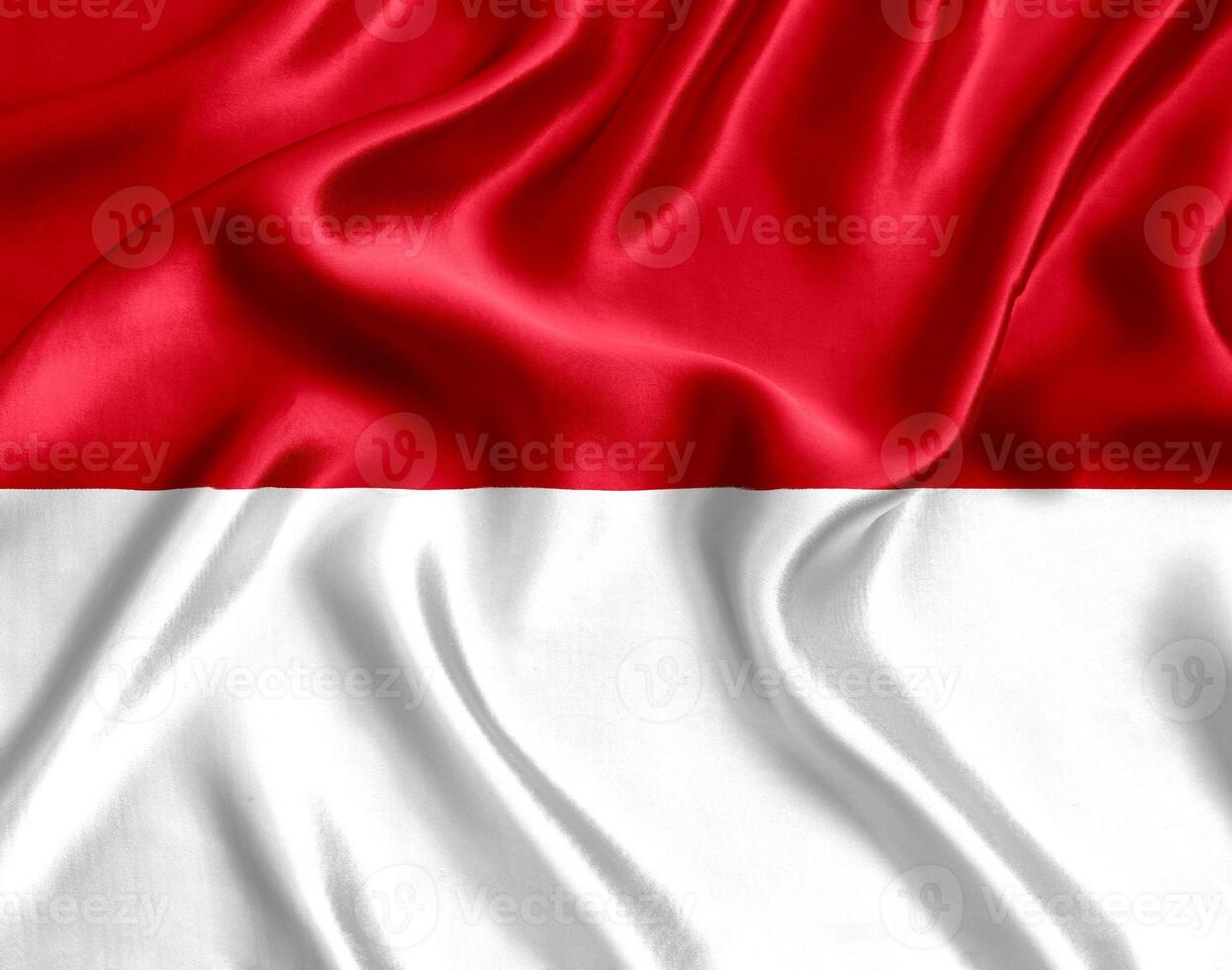 Flag of Monaco silk close-up photo