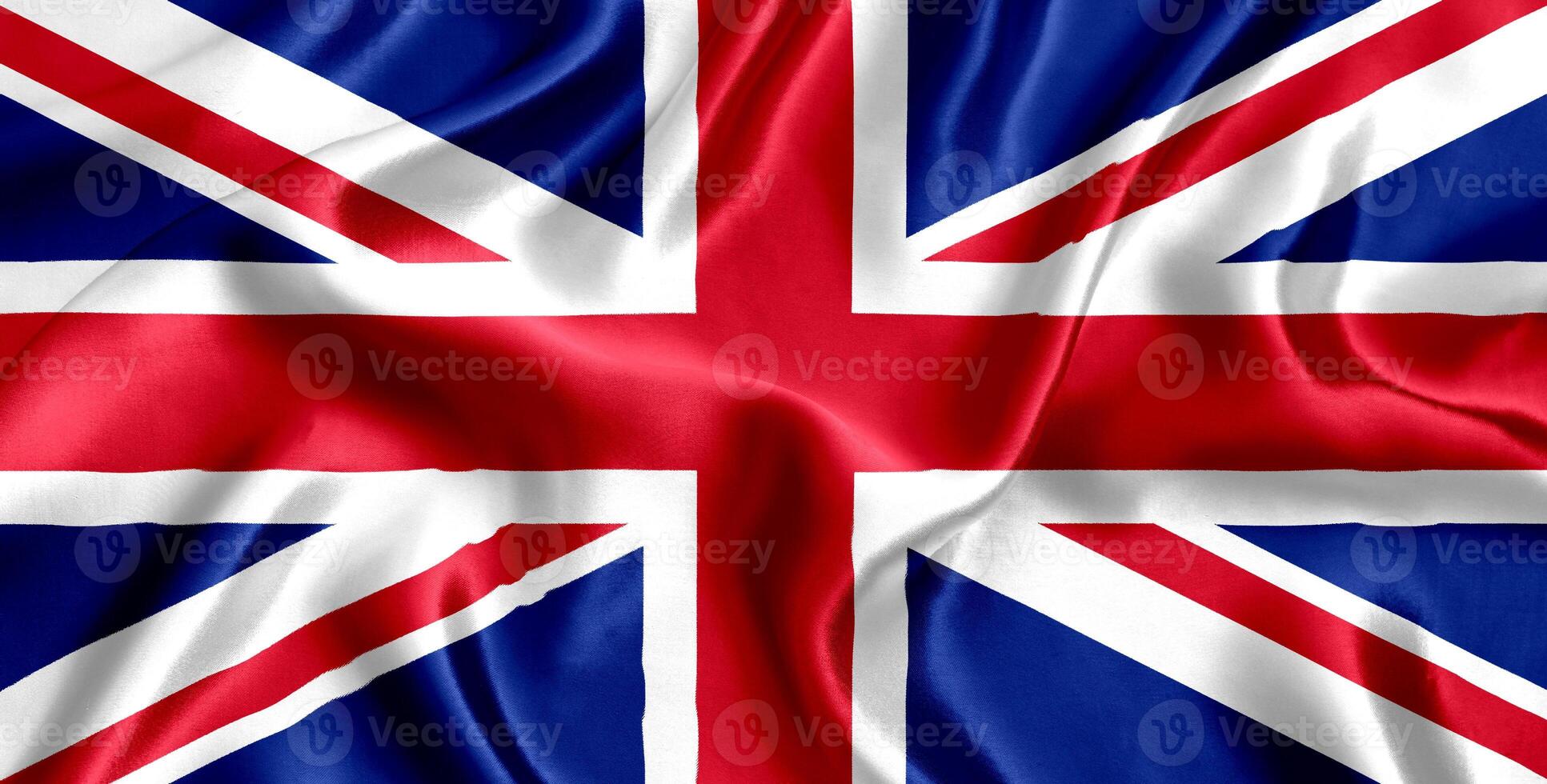 Flag of Great Britain silk close-up photo