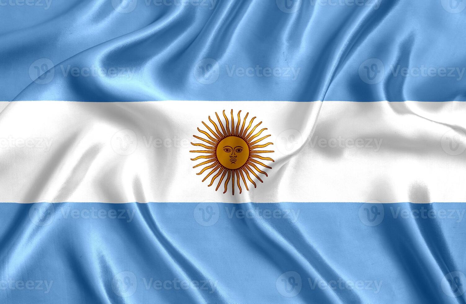 Flag of Argentina silk close-up photo