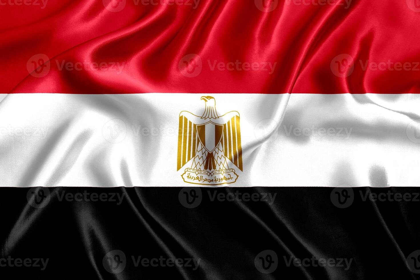 bandera de Egipto seda de cerca foto