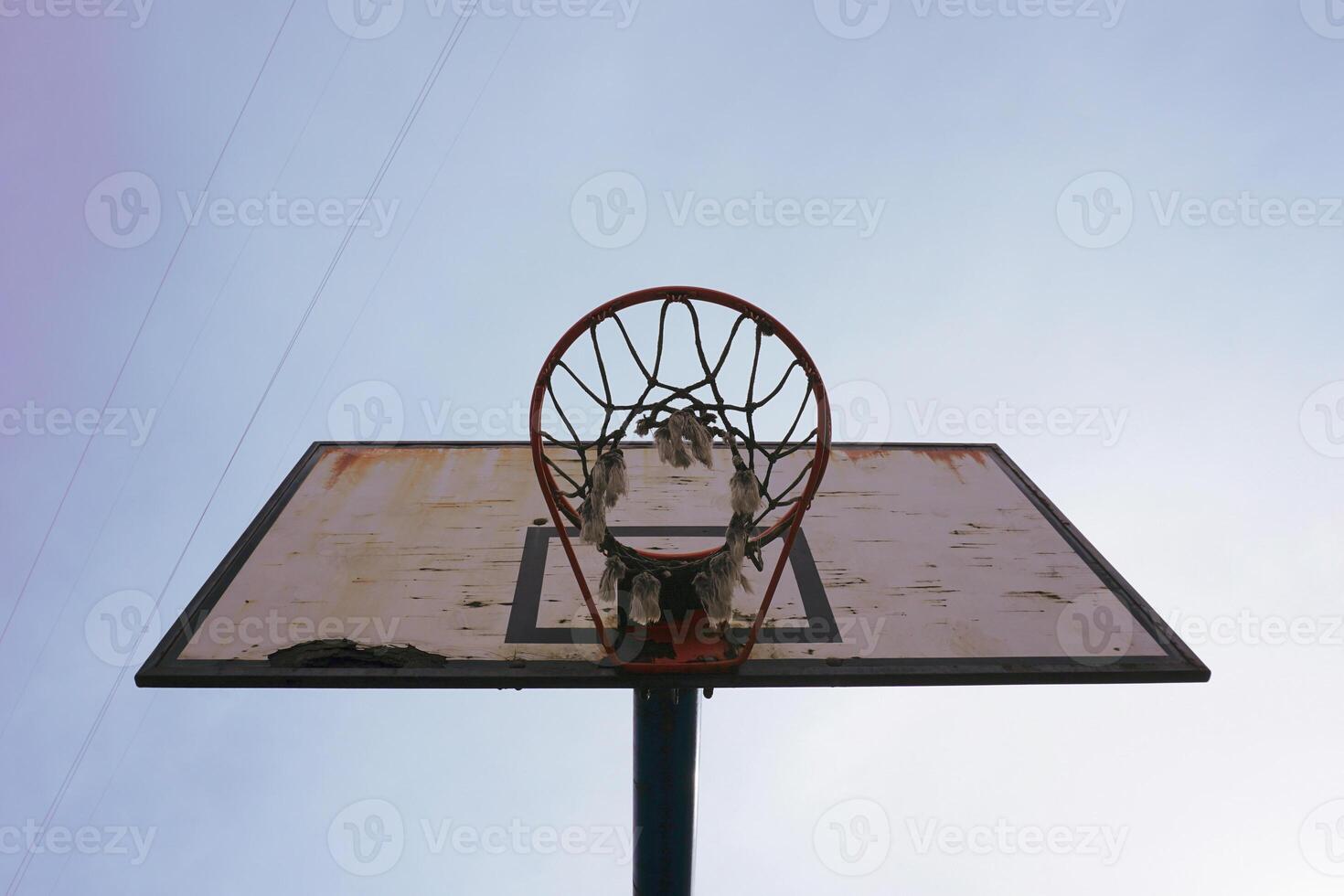 old street basket hoop, sports equipment photo