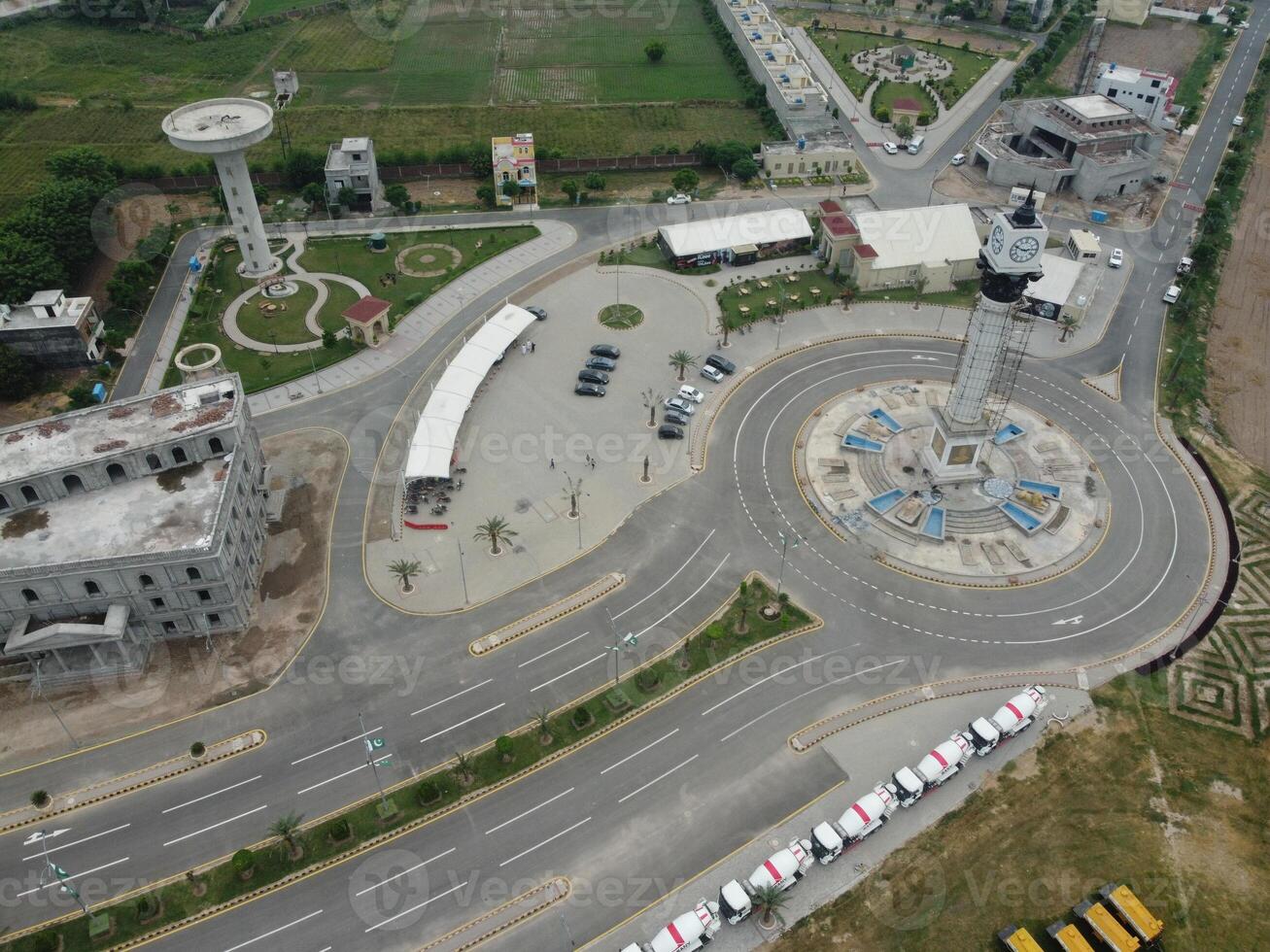 Beautiful residential areas in Lahore with drone on November 18, 2023 photo