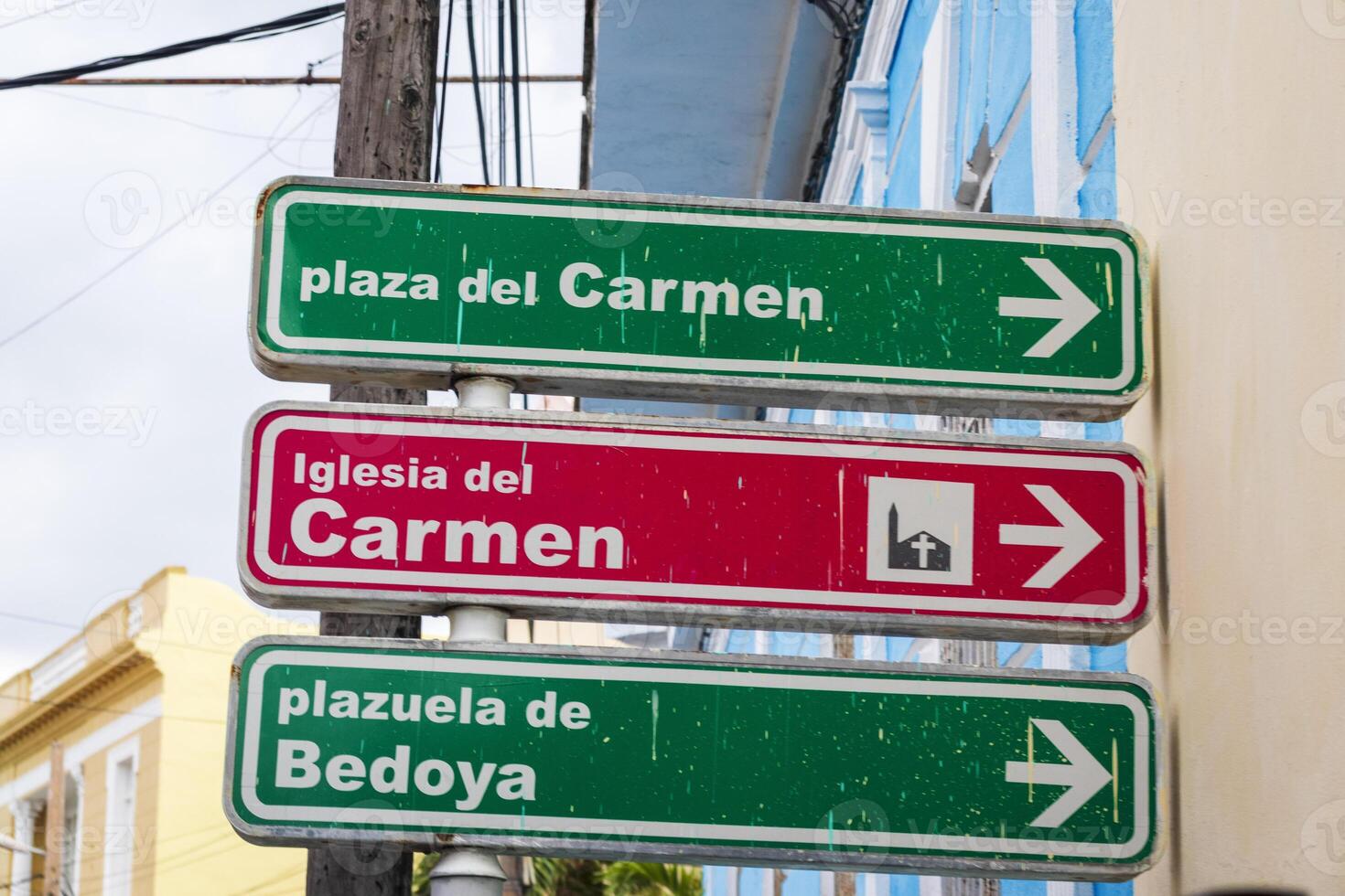 Concept shot of the street of an old Cuban city. Travel photo