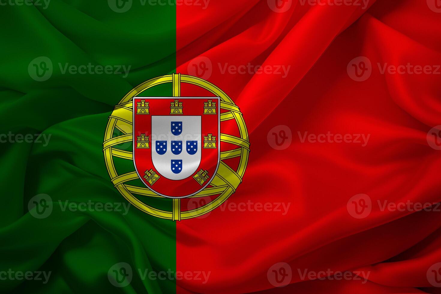 Vibrant Textile Portugal National Flag photo