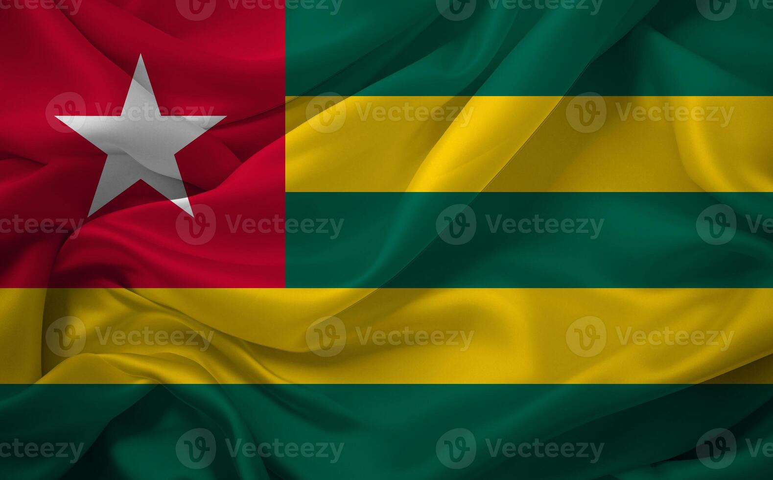 Togolese Republic Flag in Dynamic Wave photo