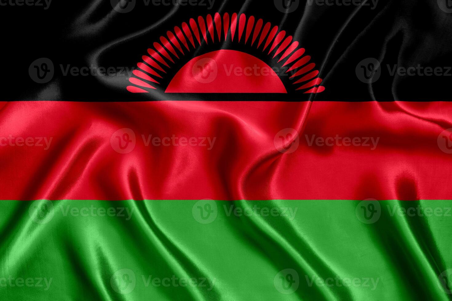 Flag of Malawi silk close-up photo