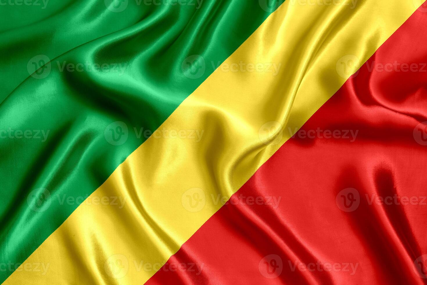 Flag of the Congo silk close-up photo