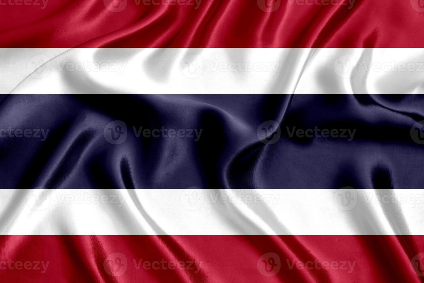 Flag of Thailand silk close-up photo