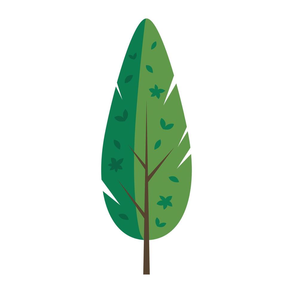 Tree flat element illustration on white background vector