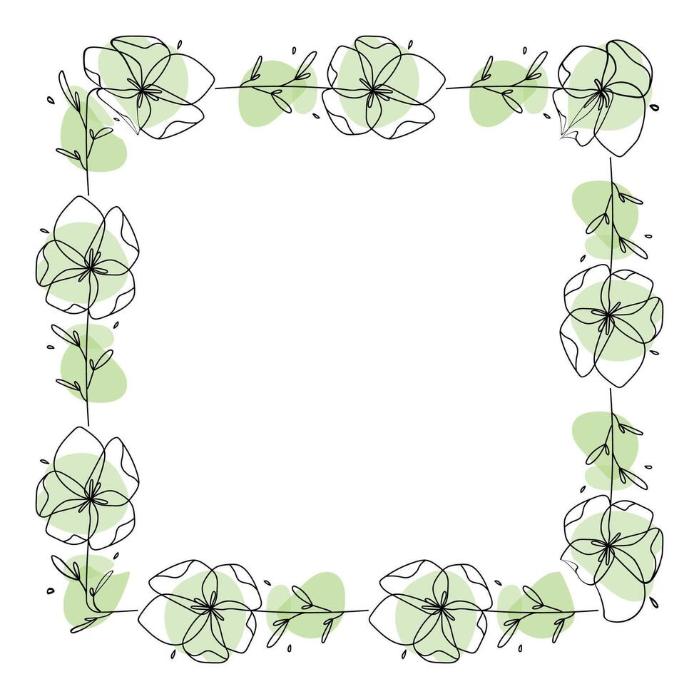 mano dibujado flores guirnalda marco en blanco antecedentes vector