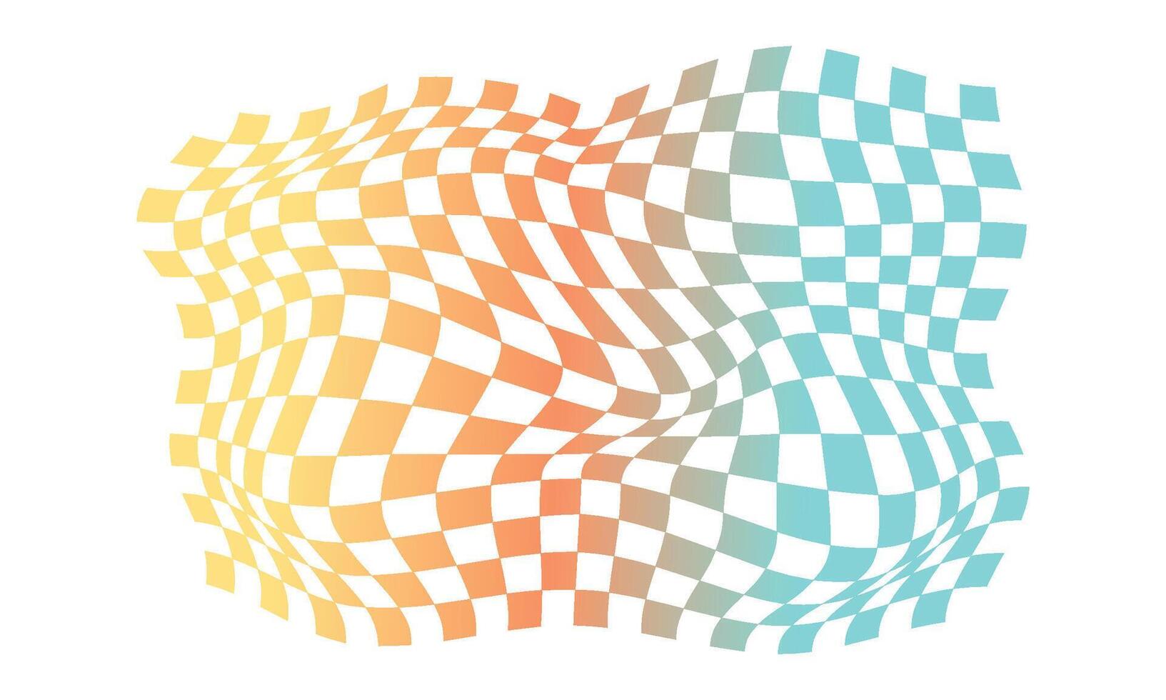 Flat distorted checkered background design vector