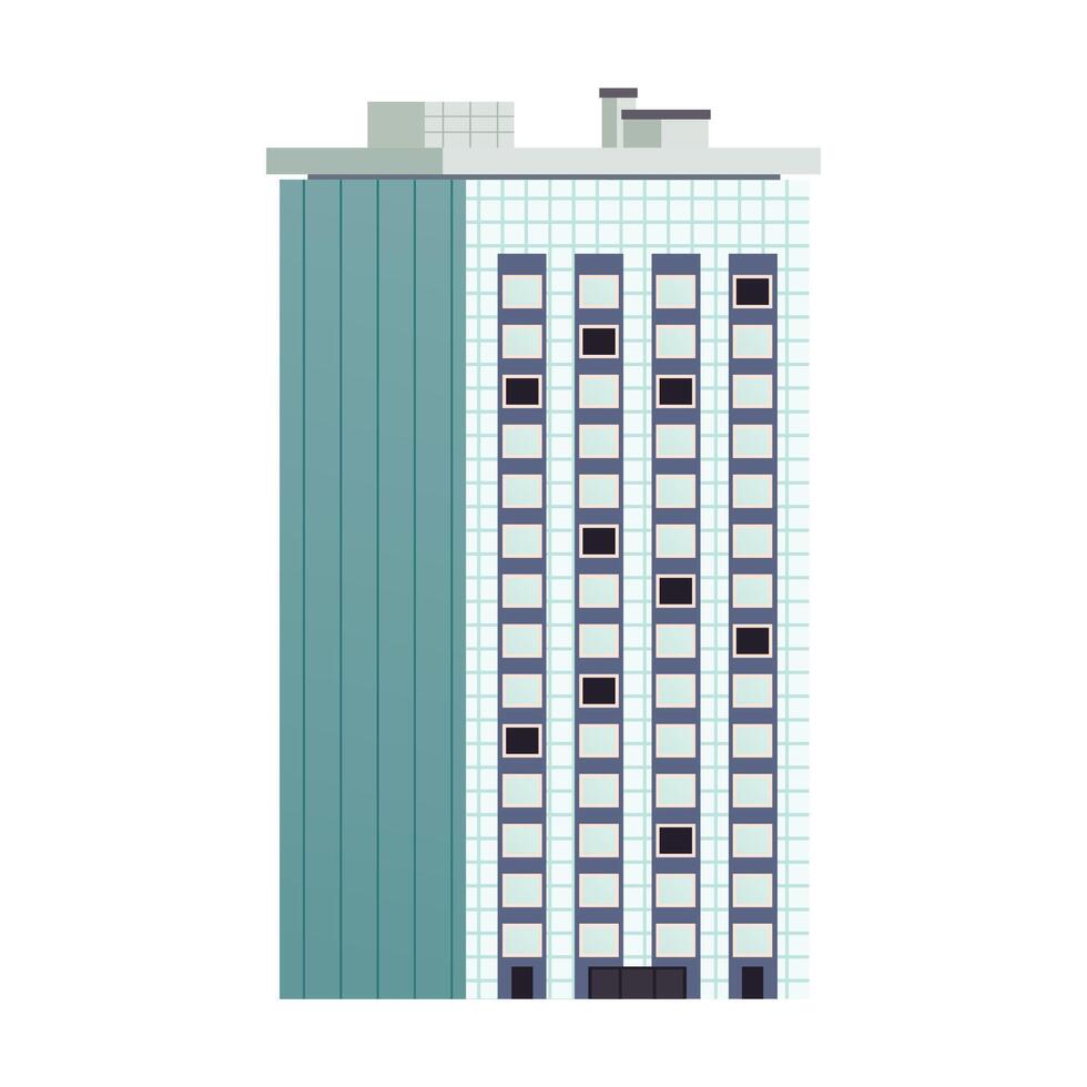 Building cartoon illustration on white vector
