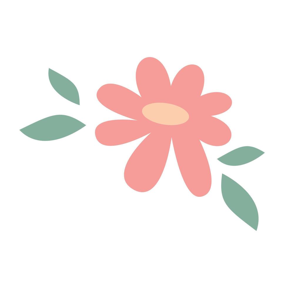 Flat design spring flower illustration on white background vector