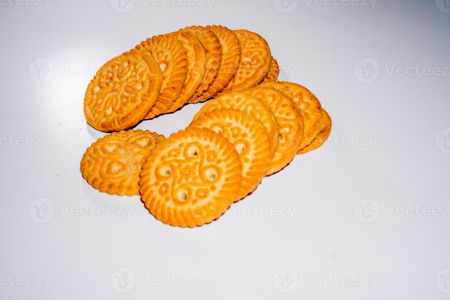 biscuits isolated on a white table. photo
