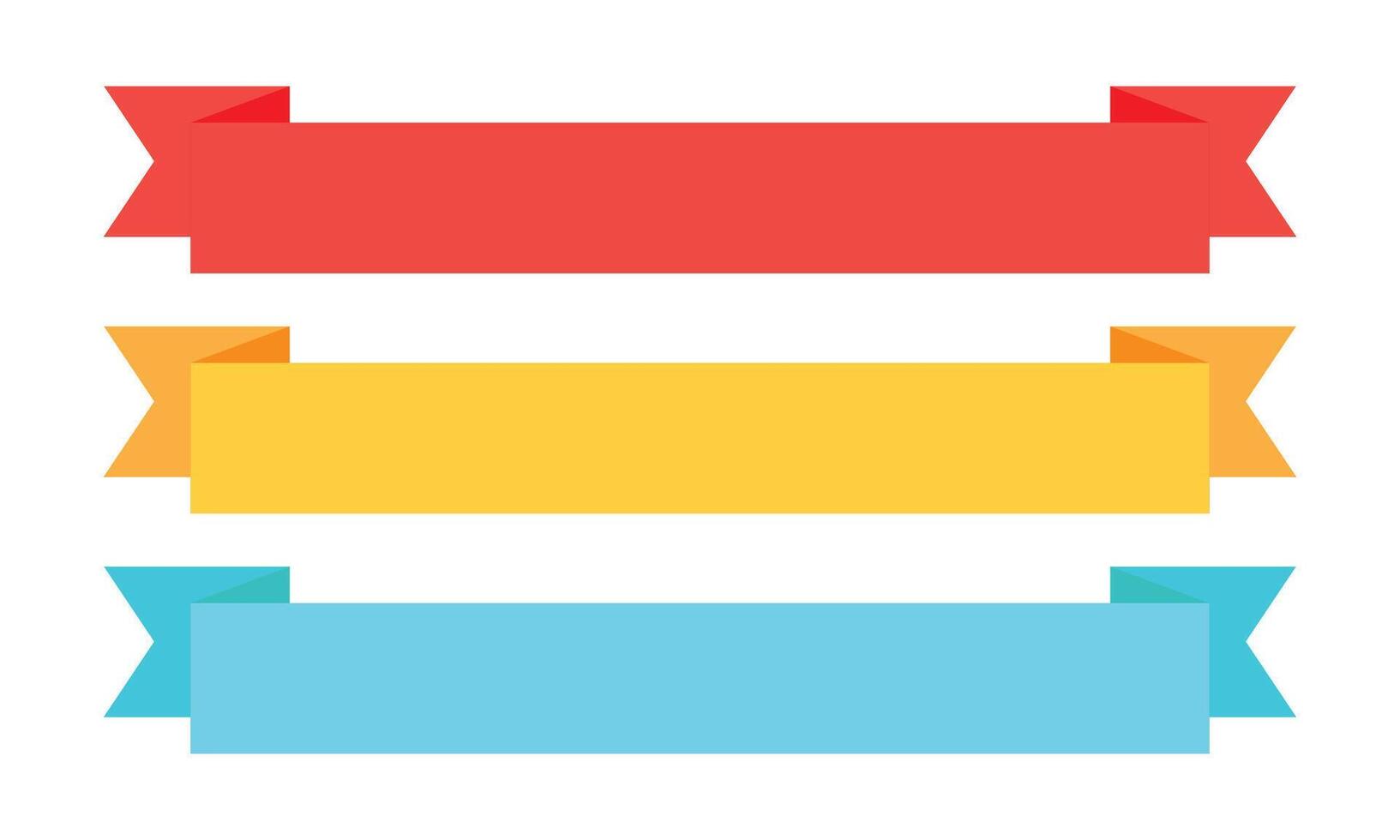 Colored collection of flat ribbons on white vector