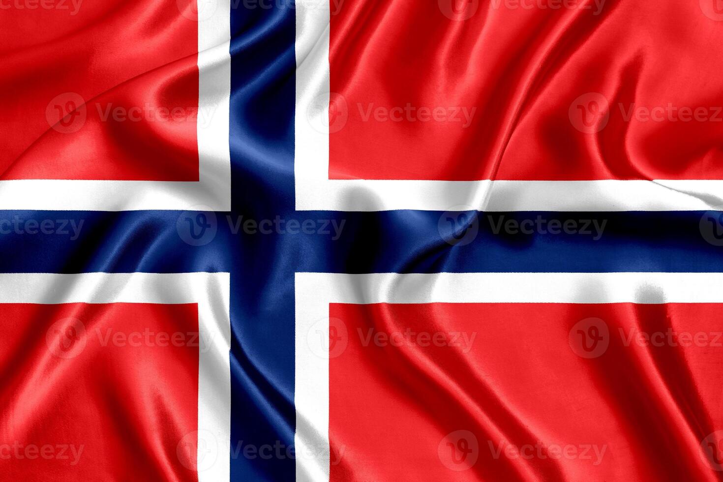 Flag of Norway silk close-up photo