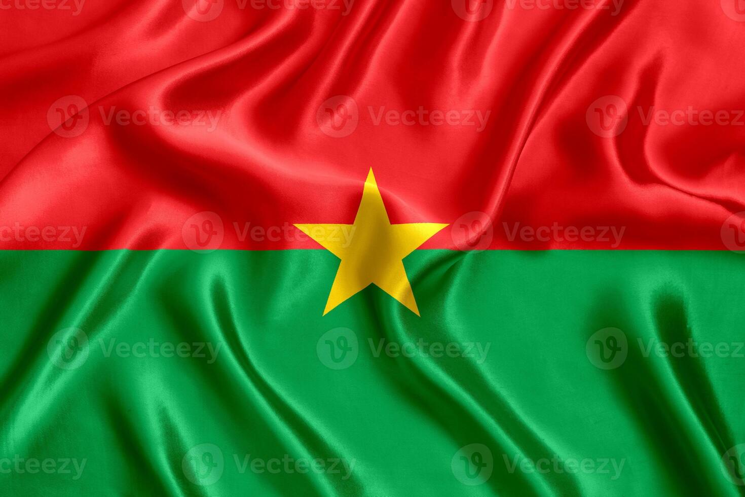 Burkina Faso flag silk close-up photo