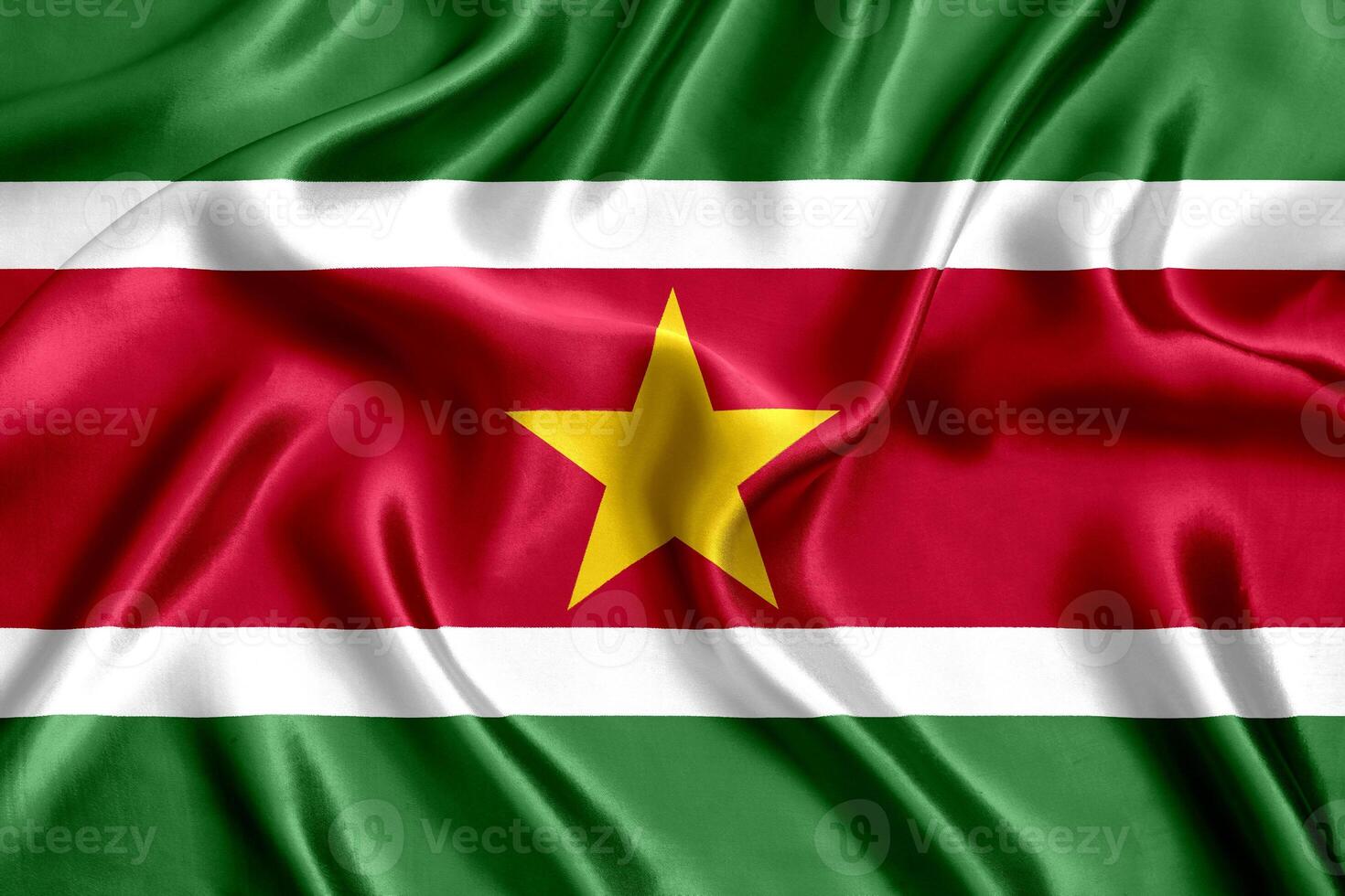 Flag of Suriname silk close-up photo