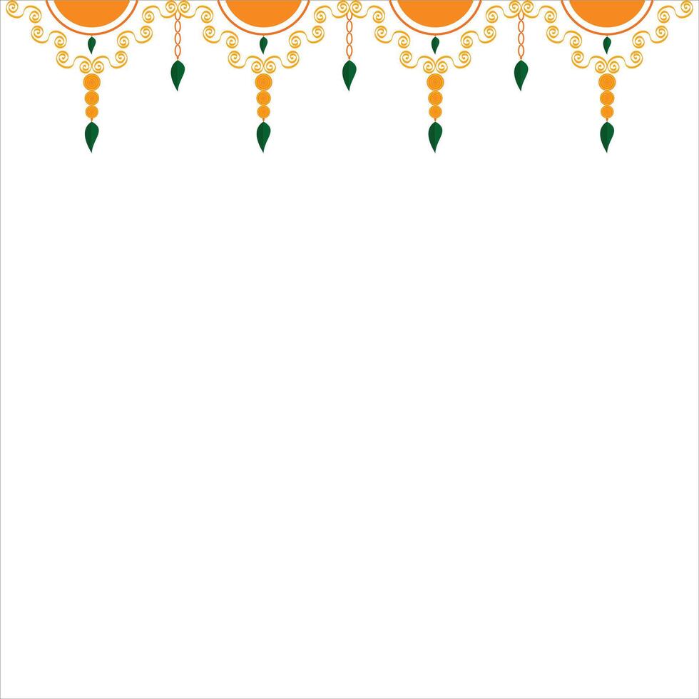 Traditional Indian Marigold Flower Garland with Mango leaves vector