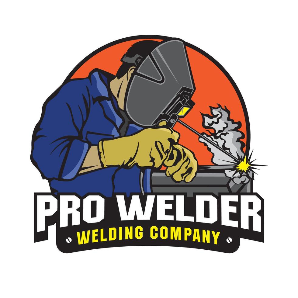 Welding service company illustration logo design vector