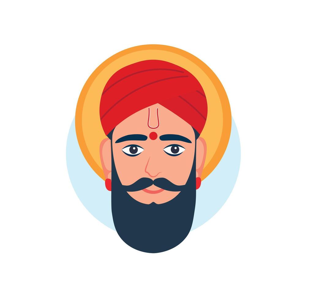 Indian punjabi man illustration vector