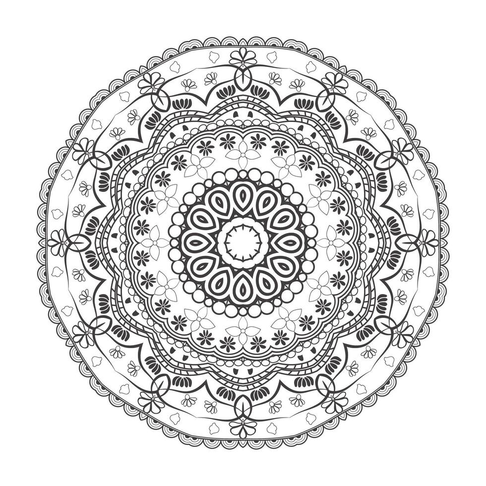 Mandala background design and coloring page vector