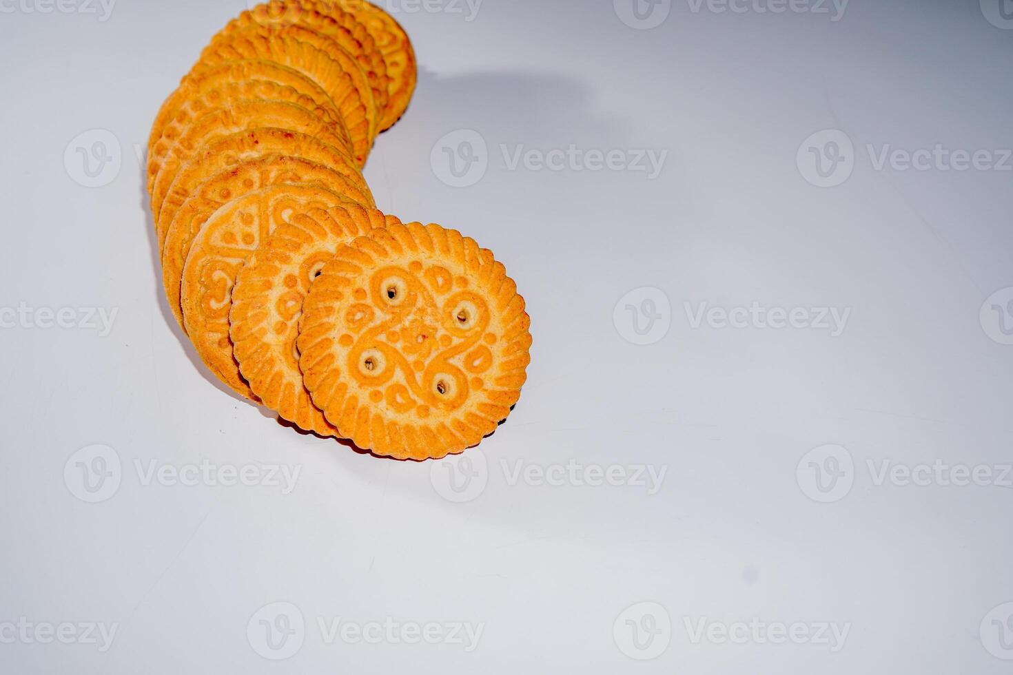biscuits isolated on a white table. photo
