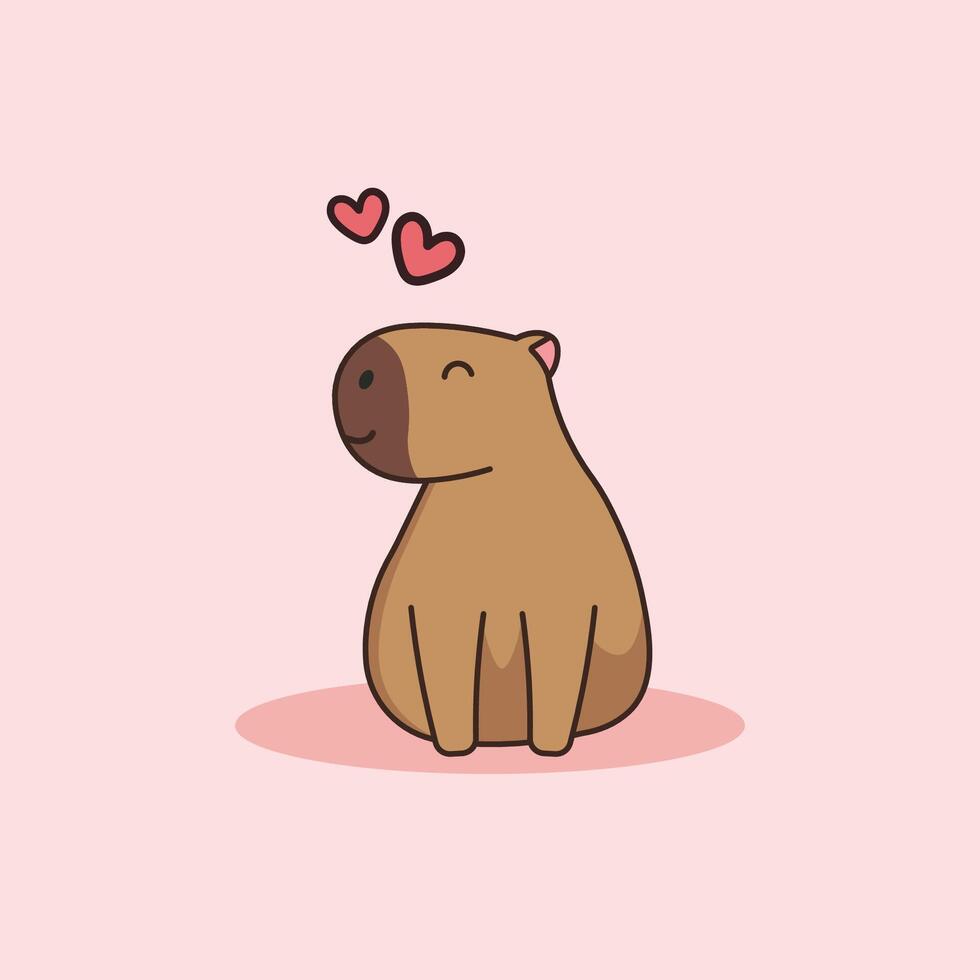 Cute capybara largest rodent in the world vector