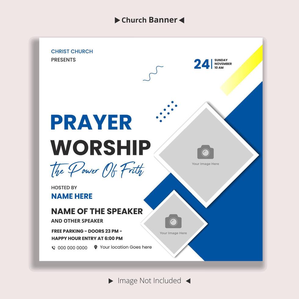 Church conference flyer social media post and web banner template vector