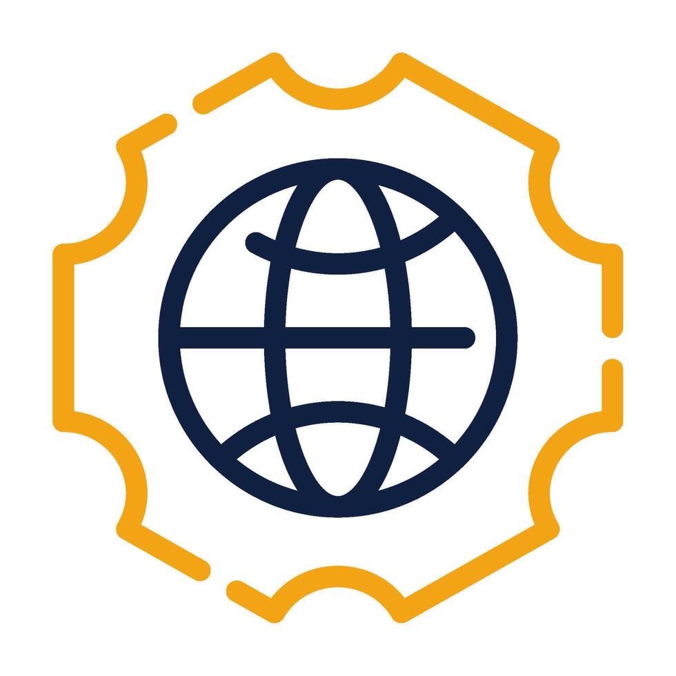 for web, app, infographic, etcGlobe and Gears icon vector