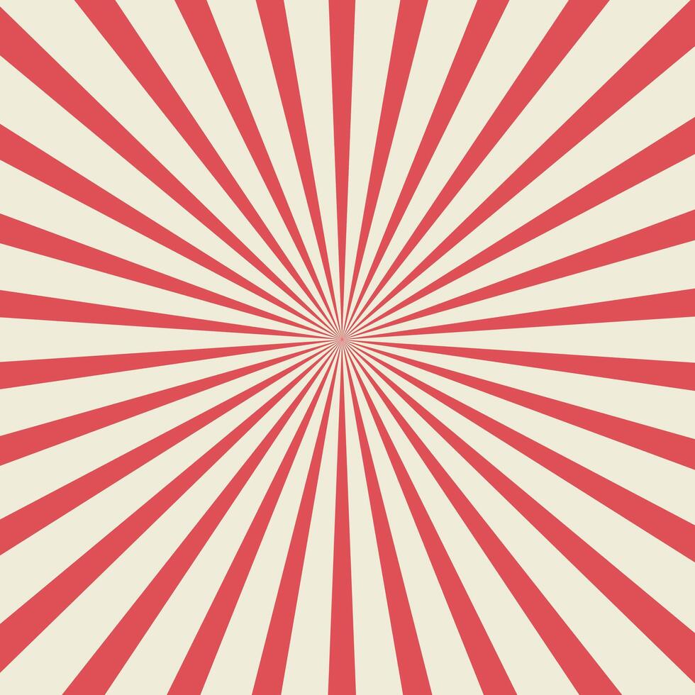 retro sunburst, red circle background vector