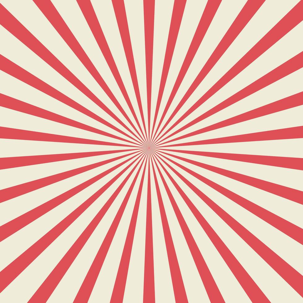 retro sunburst, red circle background vector