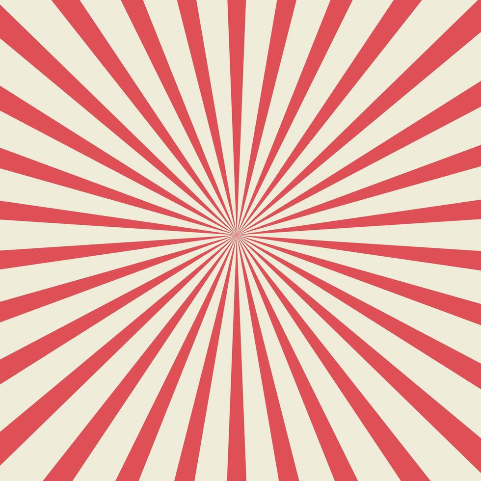 retro rayos de sol, rojo circulo antecedentes vector