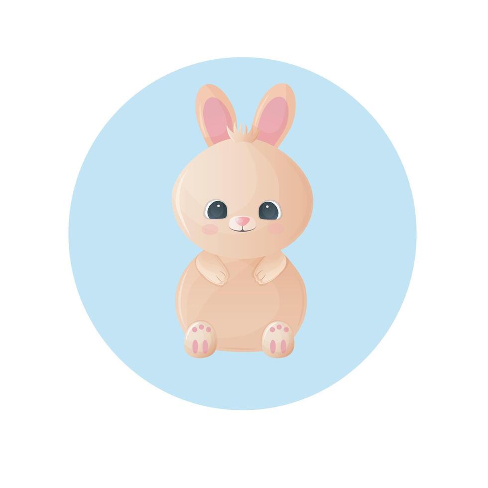 Cute bunny on white background. Good for posters, banners, and gift cards. vector