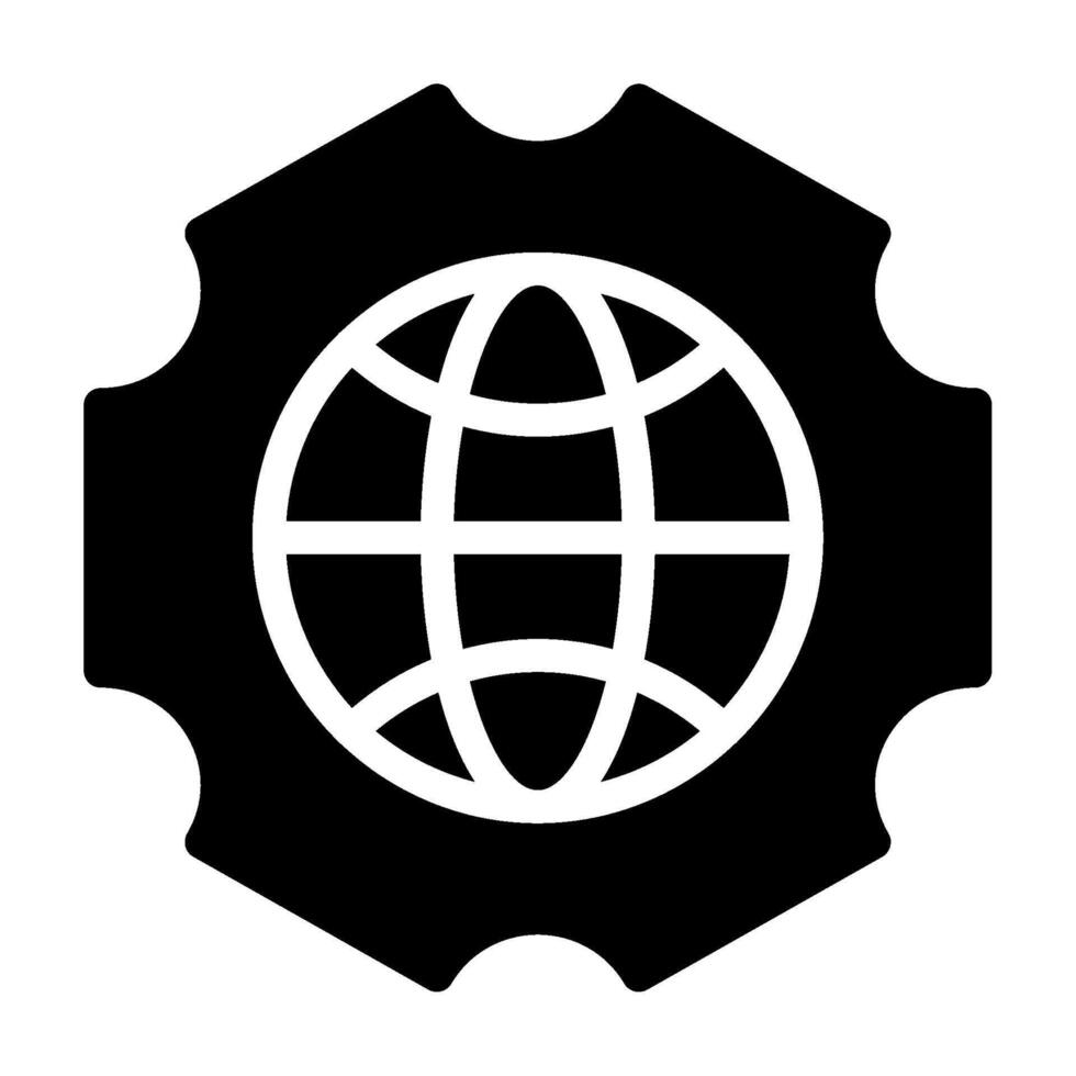 for web, app, infographic, etcGlobe and Gears icon vector