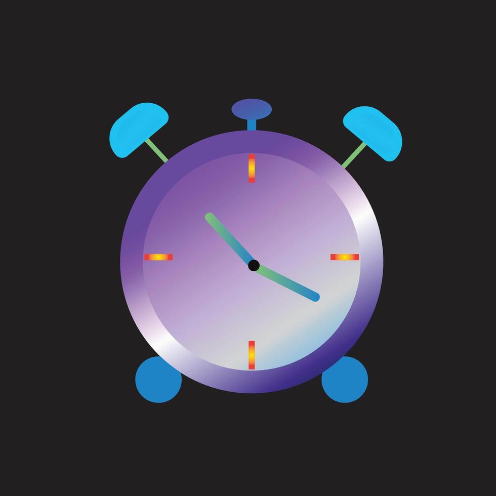 un alarma reloj con un súper frio degradado modelo vector