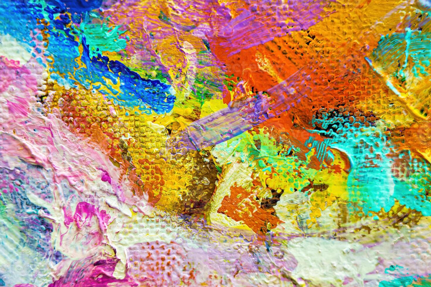 Colorful abstract oil painting art background. Texture of canvas and oil. photo