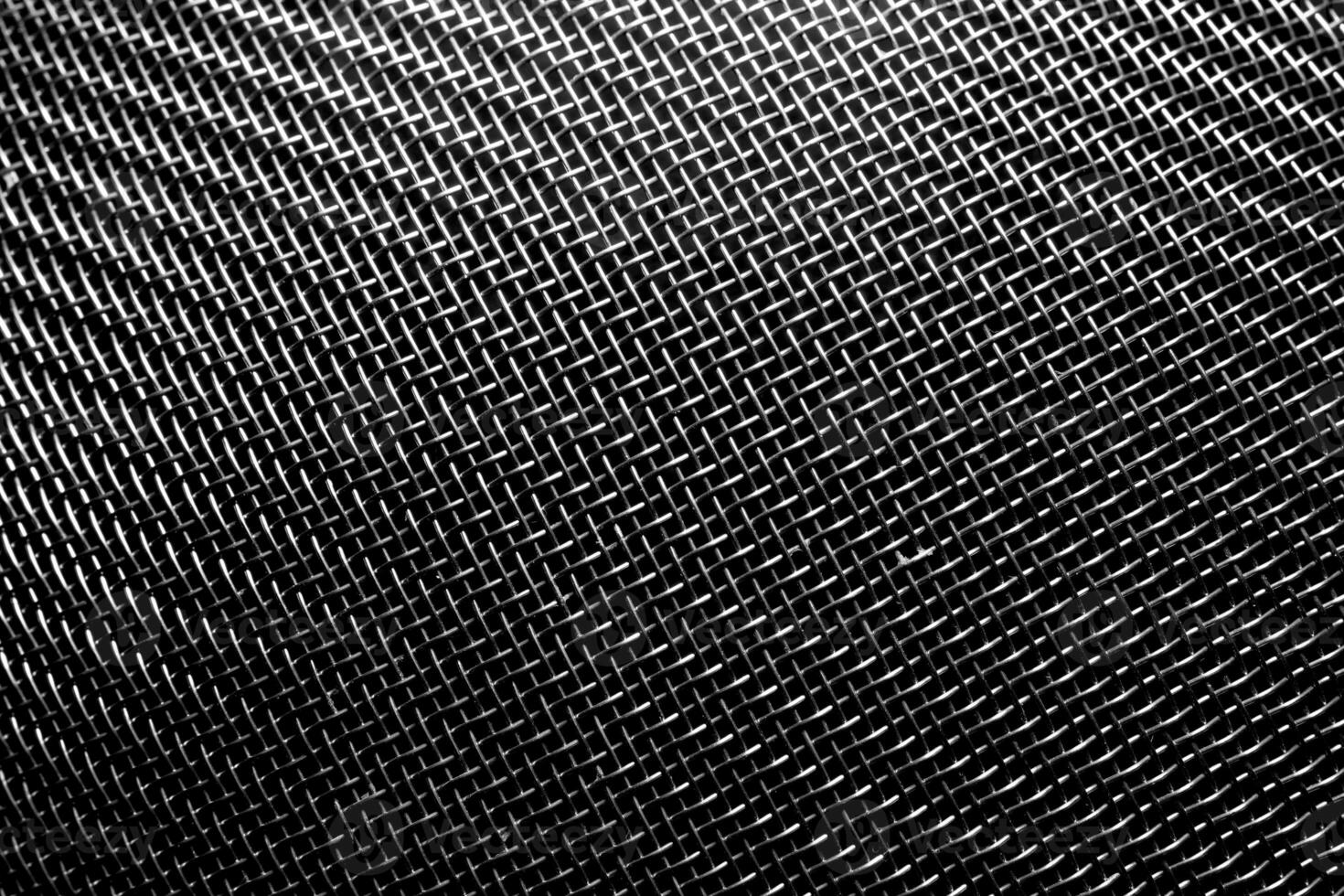 Monochrome texture of a shiny metal colander or grate. Abstract background. photo