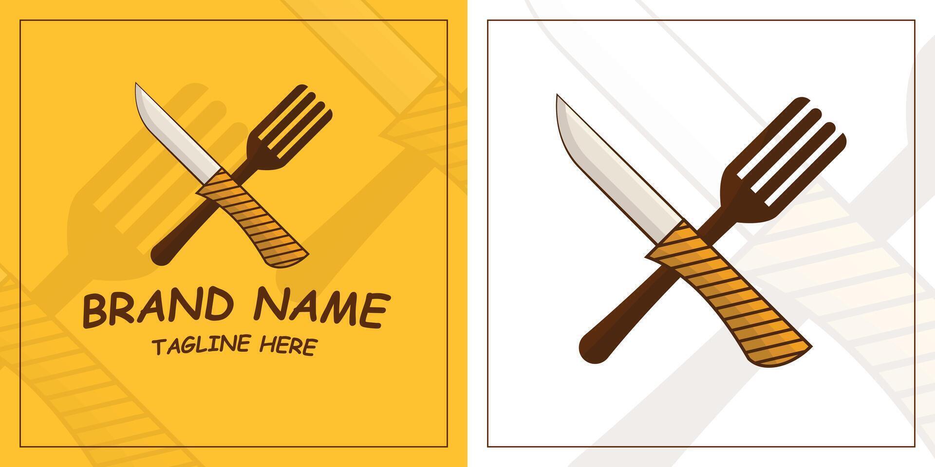 chopped spoon logo vector