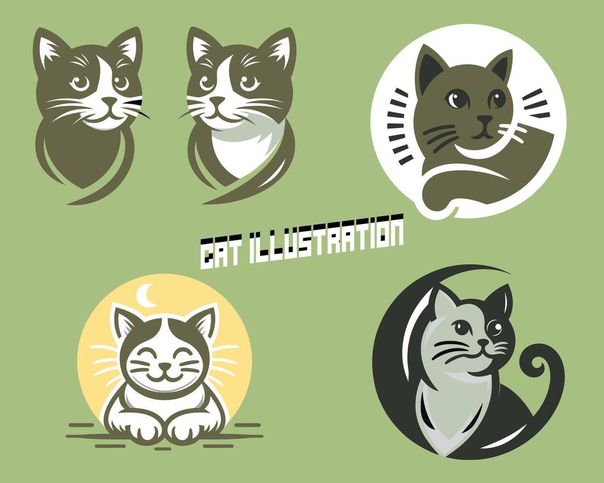 Cat illustration created by AI vector